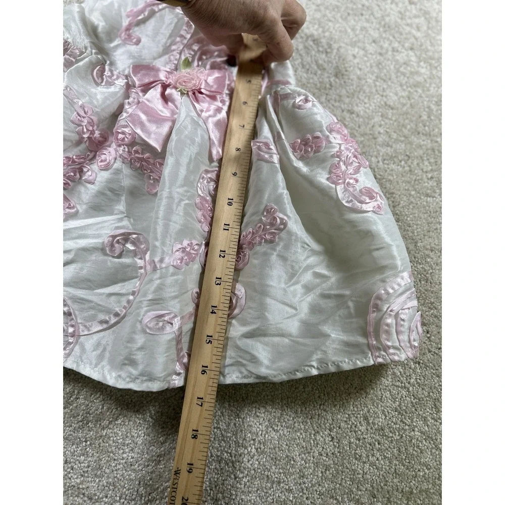 Jenny & Me Infant‎ Girls Dress 18M White Pink Bow Floral Party Formal Occasion